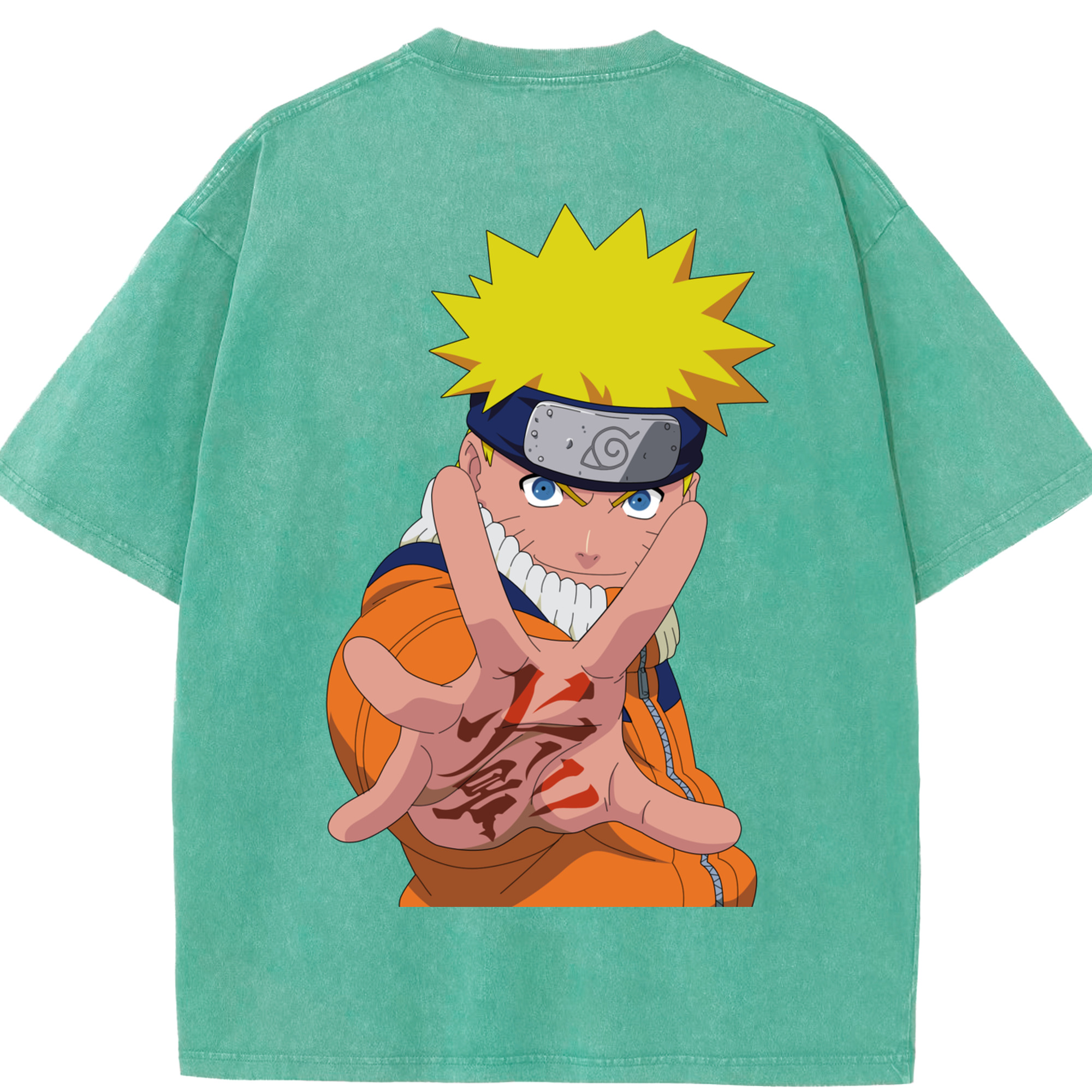 （画像用） NARUTO -ナルト- うずまき ナルト Uzumaki Naruto 綿100% ヴィンテージ風 半袖Tシャツ（背面プリント）